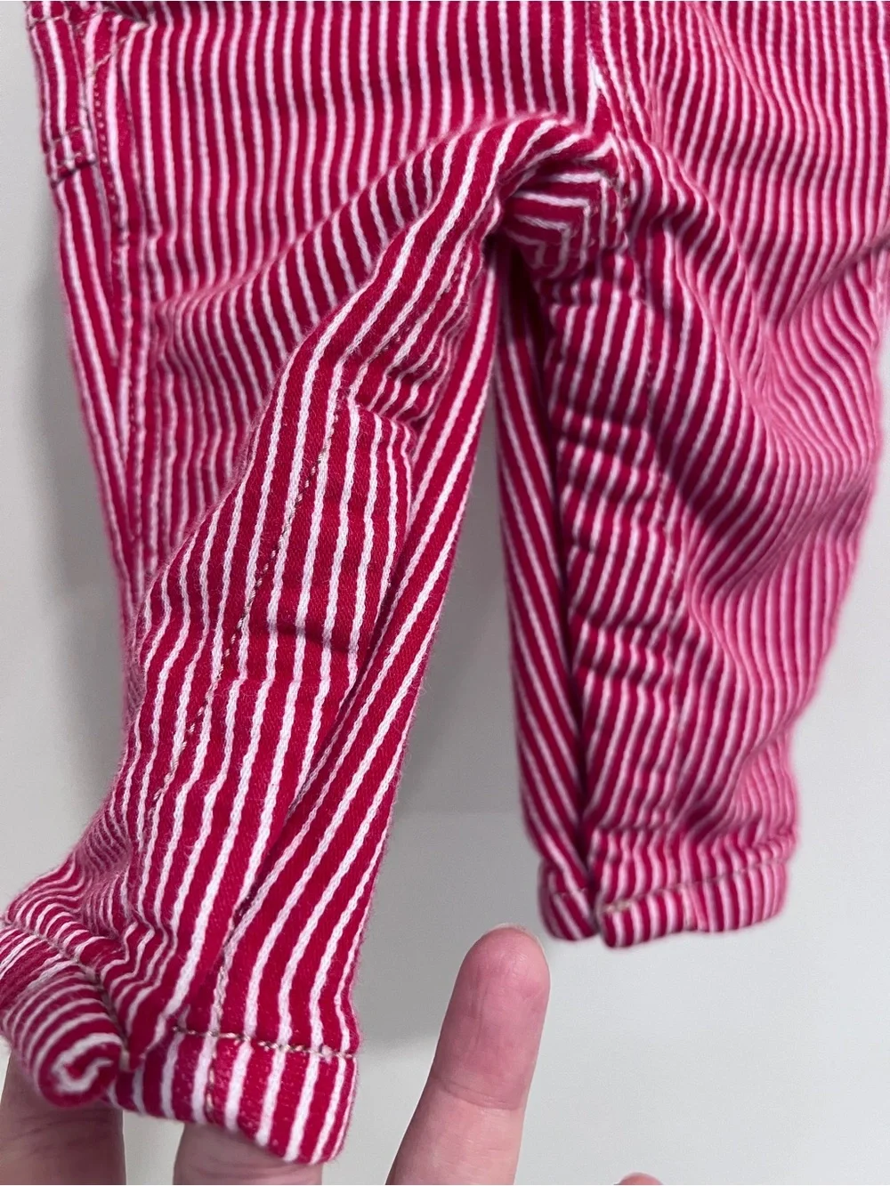 OshKosh B'gosh Red and White Striped Overalls 6-9months